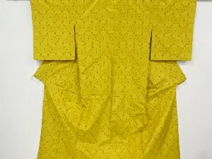 リサイクル　縞に花模様織り出し米沢紬着物